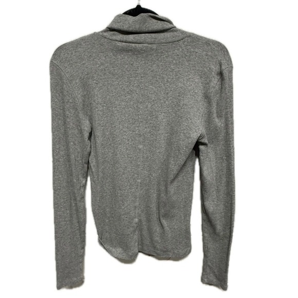 Everlane Women Heather Gray The Pima Cotton Turtleneck Top Size Size Medium - Picture 3 of 5